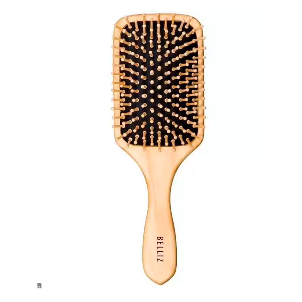 Escova De Cabelo Belliz Racket Cerdas Madeira - 445