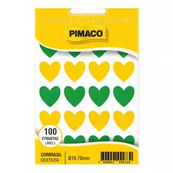 Etiqueta adesiva TP-18 coração Brasil Pimaco
