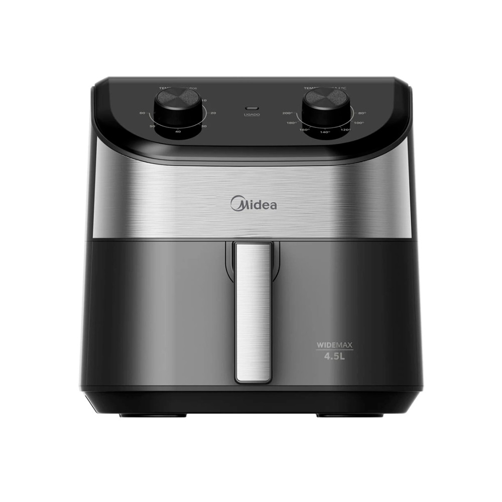 Fritadeira Air Fryer Midea Widemax Cyclone 4,5l Preto Inox 220v