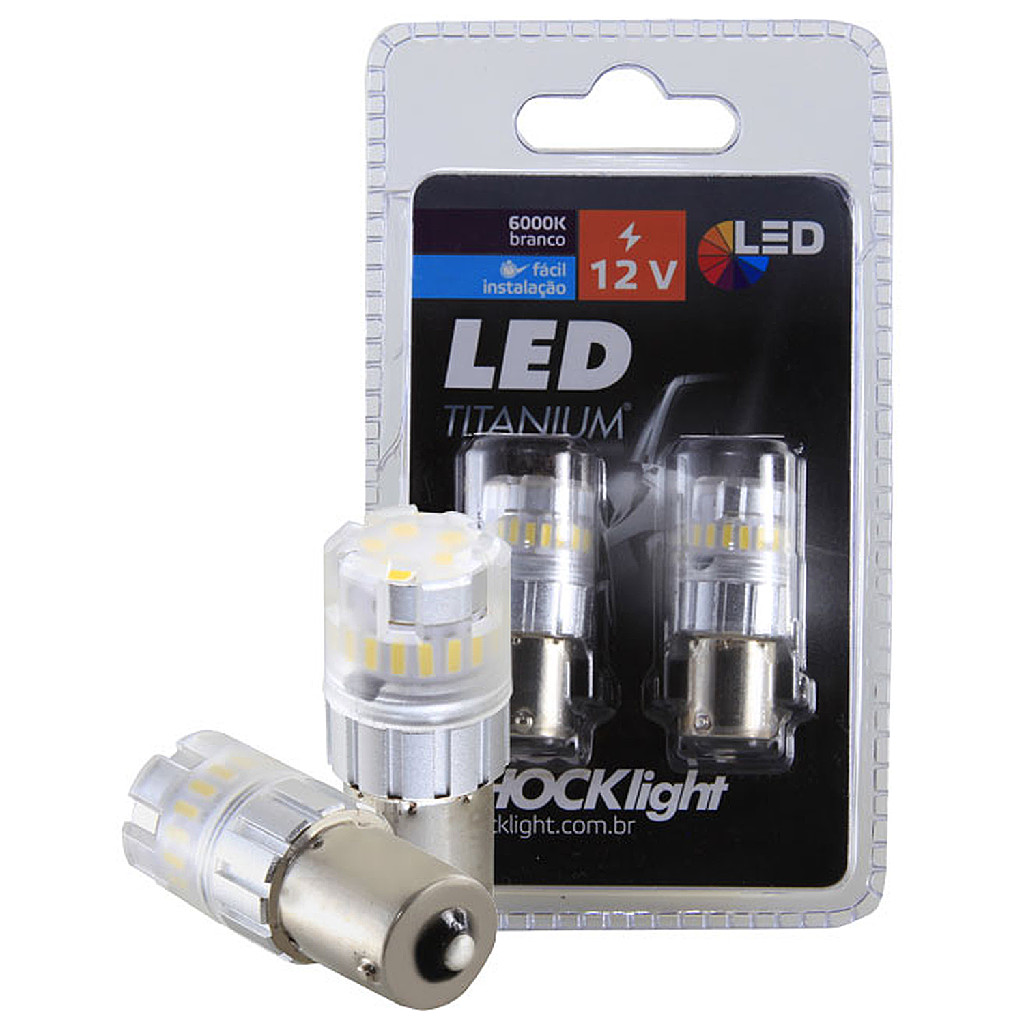 Kit Par Lâmpada 1156 Titanium 1 Polo Branco 23 Leds 6000k 1156 - 1 Polo Branco-frio