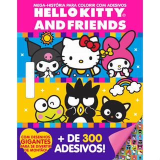 Hello Kitty Megaprancheta para Colorir com Adesivos em Oferta na Shopee
