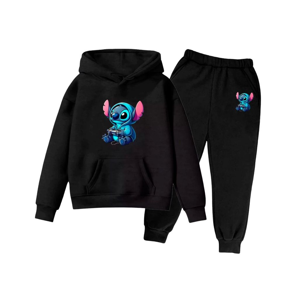 Conjunto Blusa de frio Moletom Calça Infantil Desenho Lilo Stitch