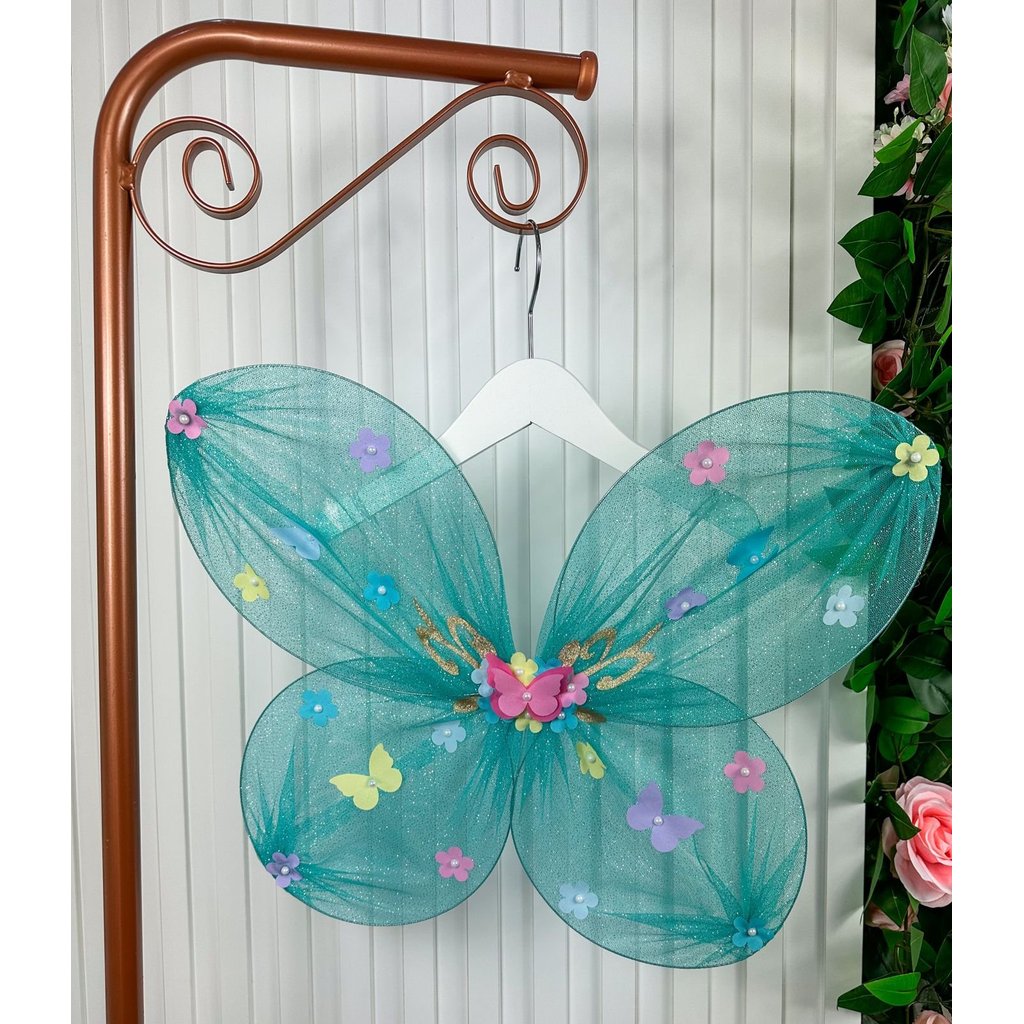 Asa De Borboletas / Fadas Infantil Verde Tiffany
