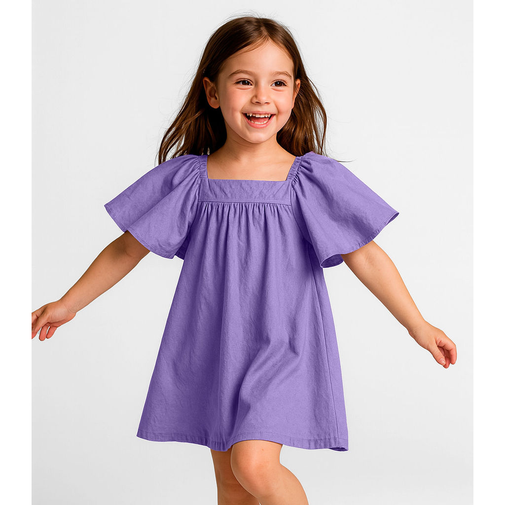 Vestido Infantil em Viscose Infinita Cor Roxo em Oferta na Shopee