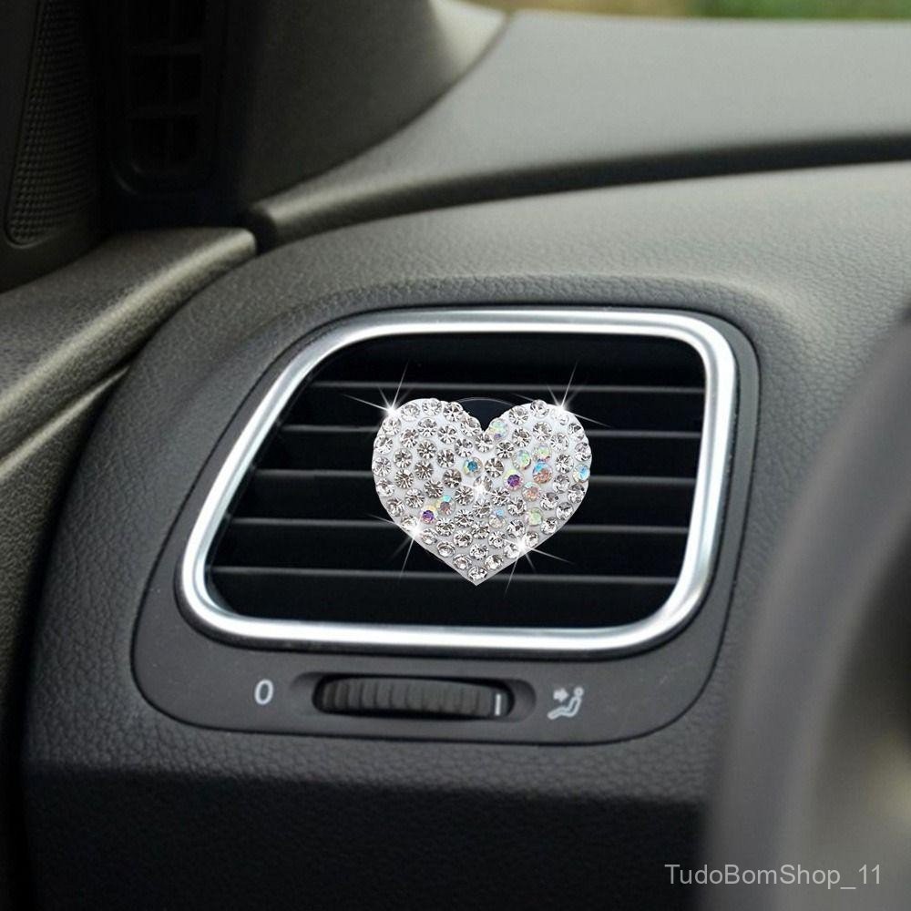 Acessório Decorativo para Ar Condicionado de Carro LANTONG, Difusor de Aroma Automotivo em Forma de Coração com Brilho