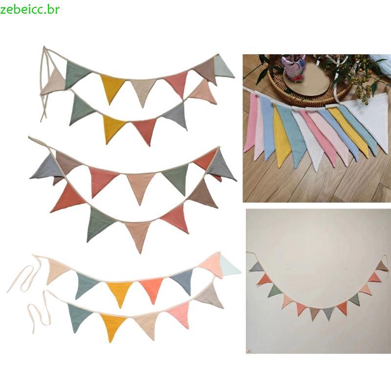 zebeicc Pennant Garland Bandeiras Cor Retrô Penduradas Bandeira Para Festas Chá Bebê Aniversário Casa