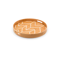 BANDEJA EM BAMBU REDONDA 35CM- OIKOS