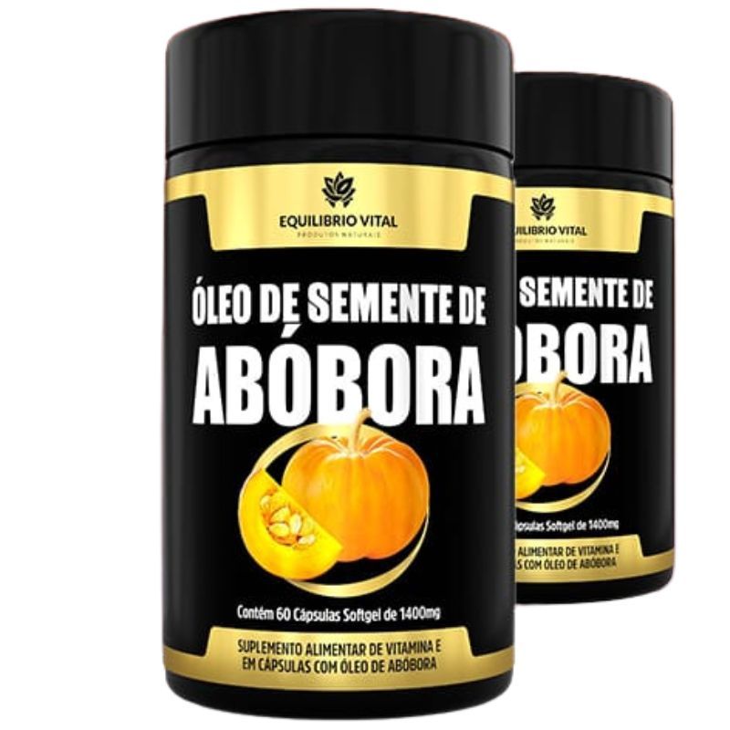 Óleo de Semente de Abóbora 1400mg 60 Cápsulas | Próstata, Saúde Urinária e Imunidade | Equilíbrio