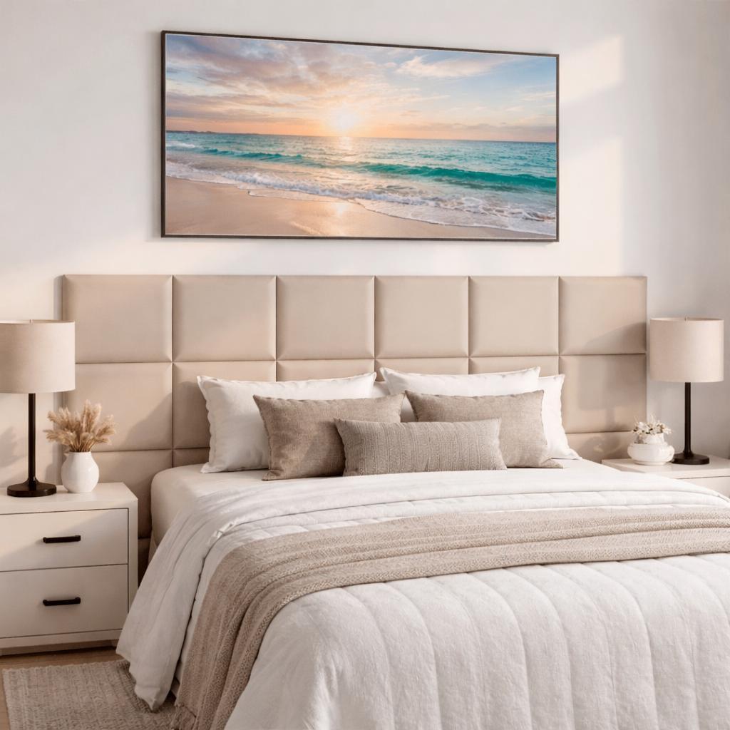 Kit Cabeceira Estofada Premium 40x30cm Modular Até 16 Placas Cama Box Solteiro Casal Queen King