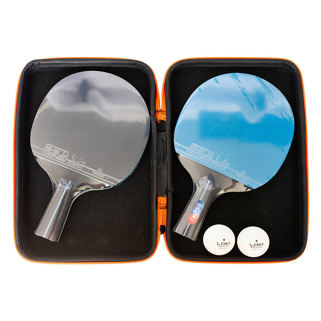 Kit Tênis de Mesa Loki K-5000 2 Raquetes CS ITTF Bolas Capa