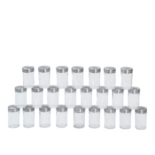 Kit 24 Porta temperos com tampa giratória inox e vidro 90ml - Mozcada em Oferta na Shopee