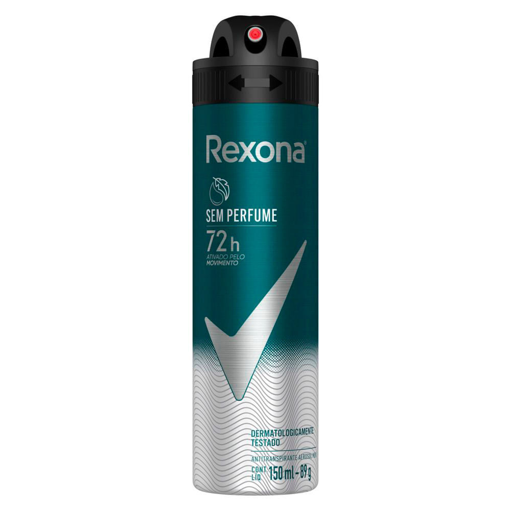 Desodorante Antitranspirante Aerosol Masculino Rexona Sem Perfume 72 horas 150ml em Oferta na Shopee