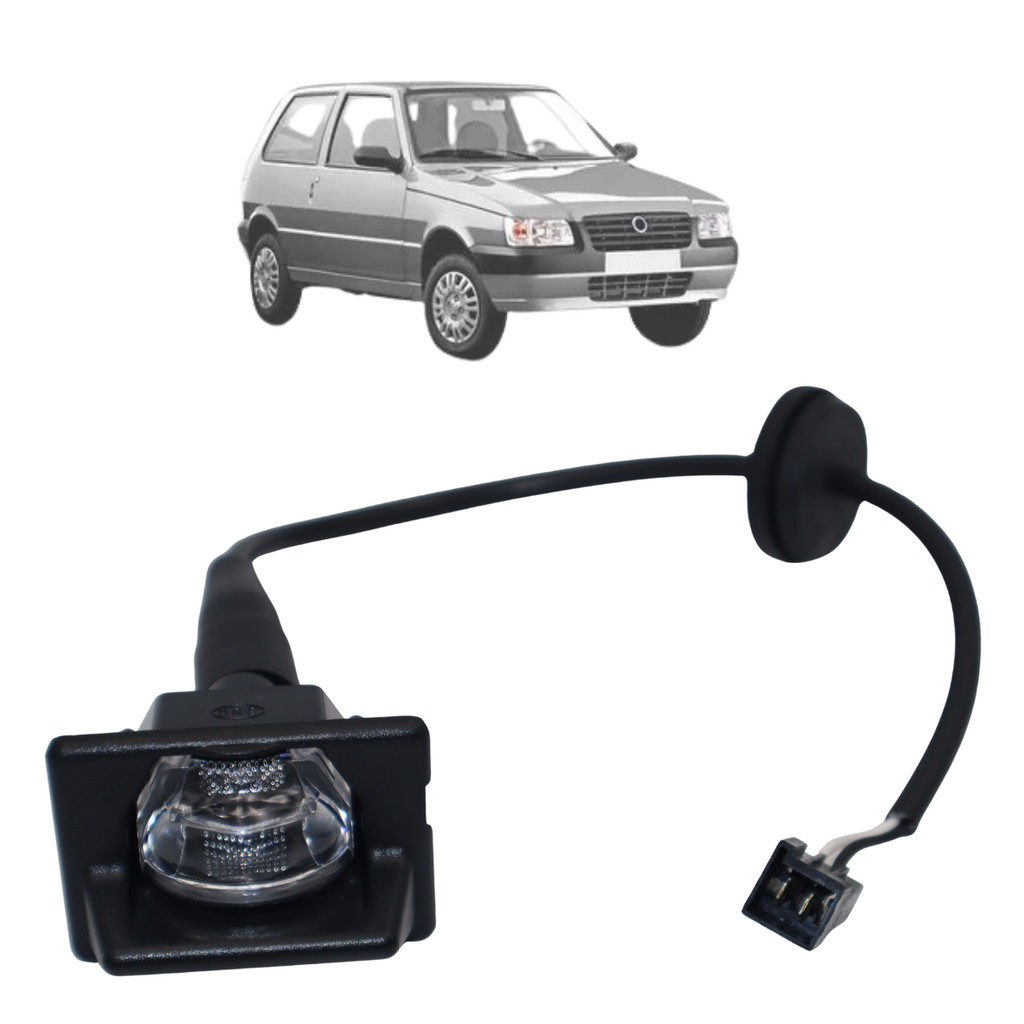 Lanterna Luz Placa Uno 1985 1986 1987 Até 2004 Com Chicote