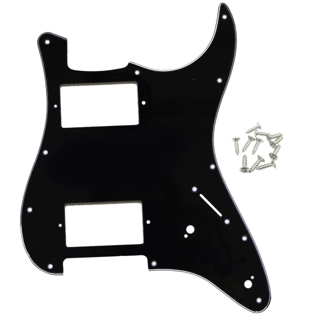 Escudo guitarra Strato HH Preto 3 Camada BWB 11 furos MXP
