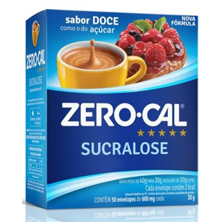Adoçante em Pó Zero Cal Sucralose com 50 Sachês de 600mg cada em Oferta na Shopee