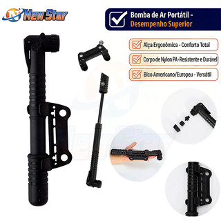 New Star Mini Bomba de Ar de Mão Encher Pneu Bike Bicicleta Válvula Fina e Grossa