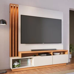Estante Home Colibri Humaitá com 180 cm de Largura, Ideal para TV de Até 65 Polegadas