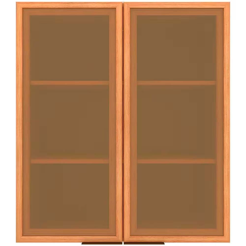 Armário Aéreo Cristal MDP 15mm com 2 Portas com Vidro e 2 Prateleiras Bartira