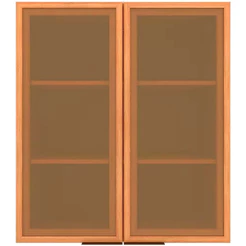 Armário Aéreo Cristal MDP 15mm com 2 Portas com Vidro e 2 Prateleiras Bartira