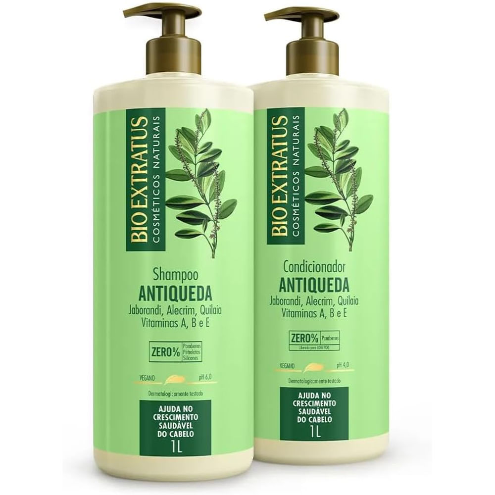 Kit Shampoo + Condicionador Bio Extratus Jaborandi Antiqueda 1L em Oferta na Shopee