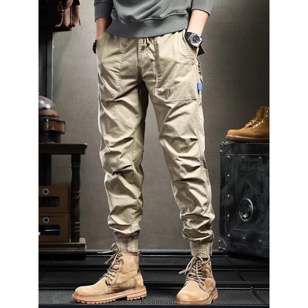 Americano resistente cara Multi-bolso resistente ao desgaste macacão masculino primavera outono Casual soldador solto ta