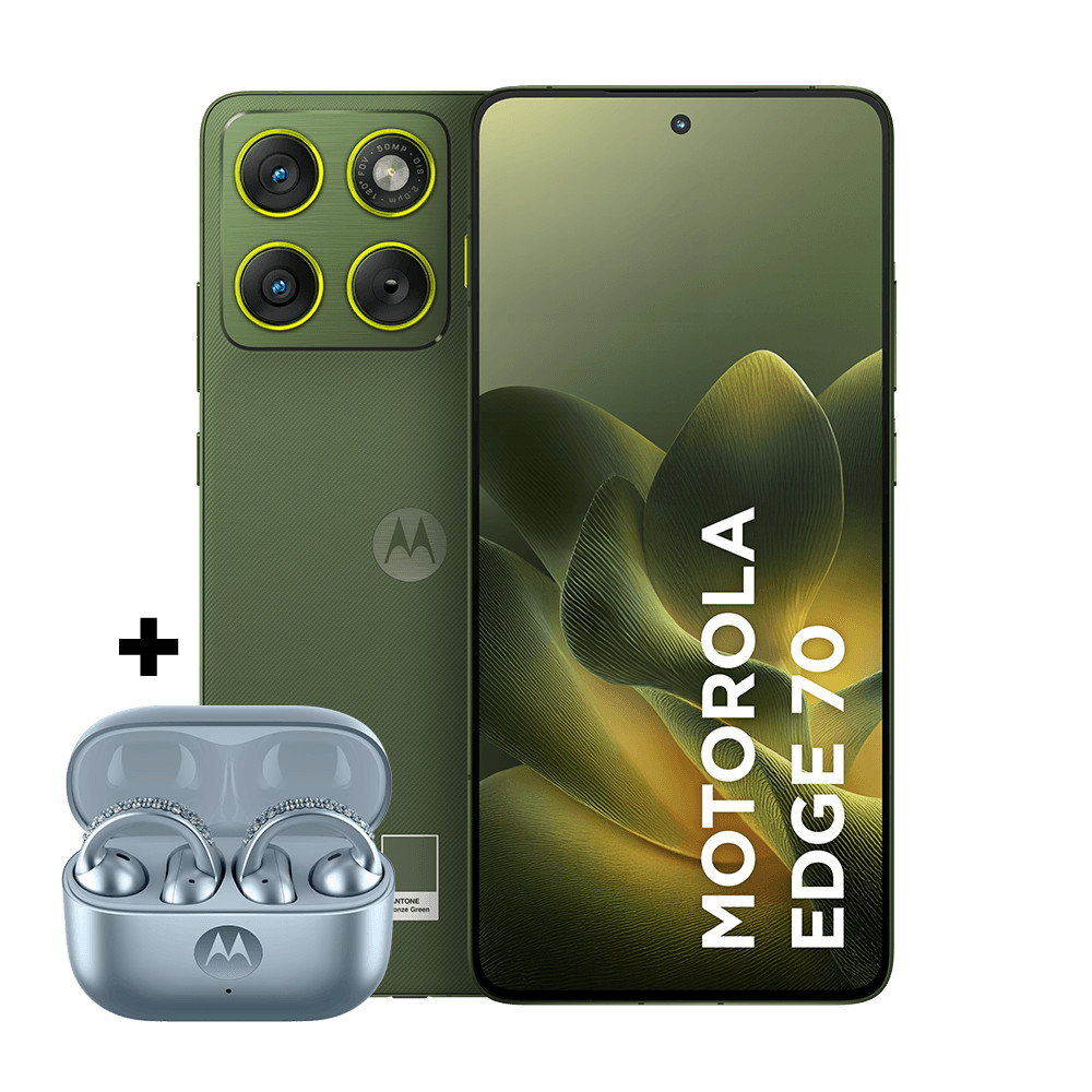 Kit Smartphone Motorola Edge 70 5G 256GB + Fone Bluetooth Moto Buds Loop Ice Melt Swarovski