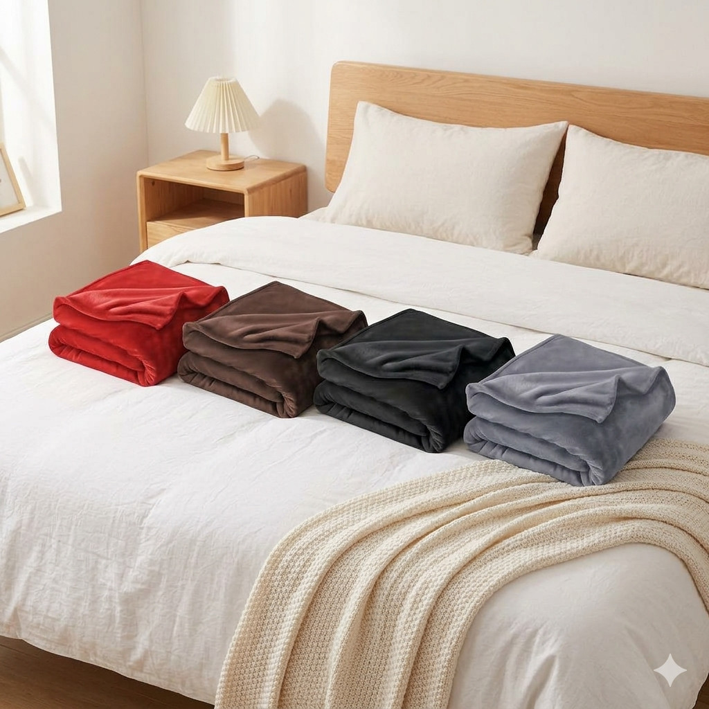 Kit 3 Manta Microfibra Fleece Premium Cama Casal Quentinha Toque Macio Cores Sortidas