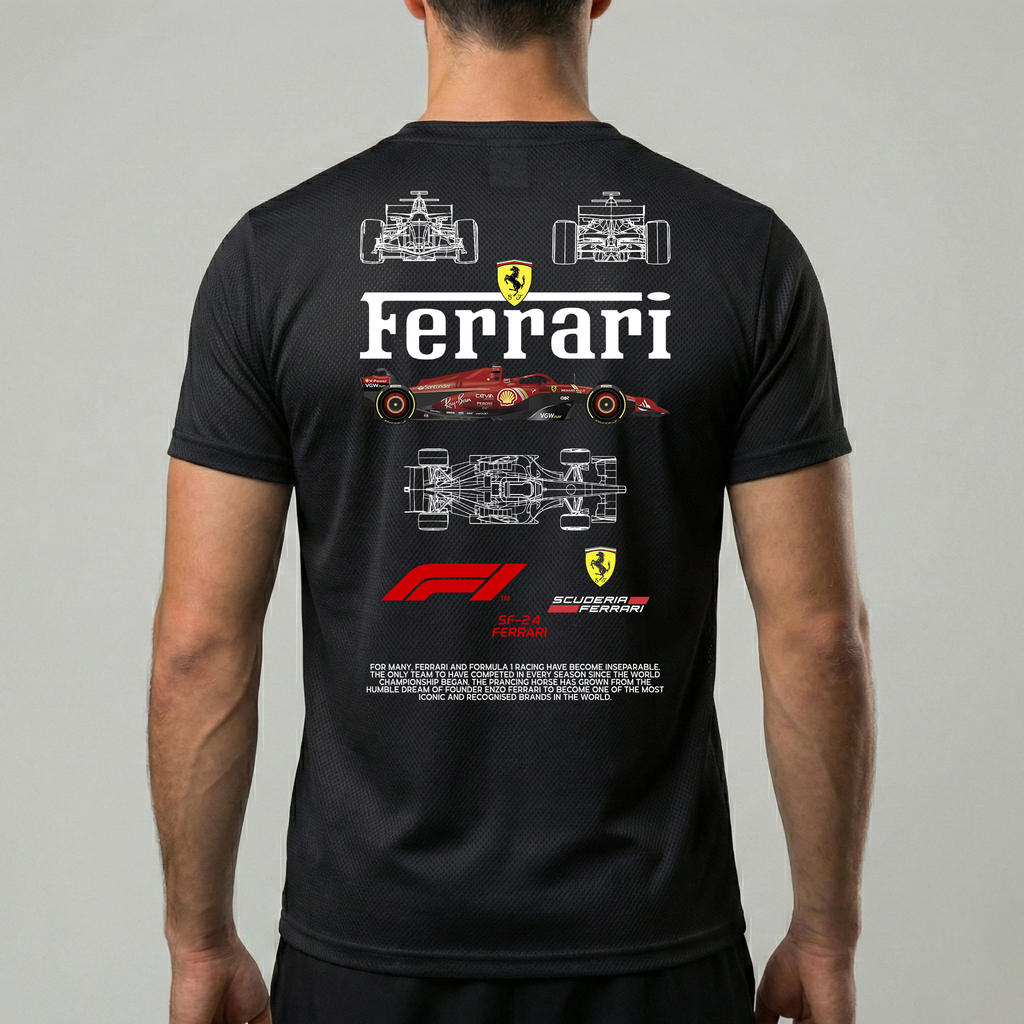 Camiseta Ferrari Scuderia Camisa Estampa camiseta Masculina DryFit esportiva  academia formula camiseta treino