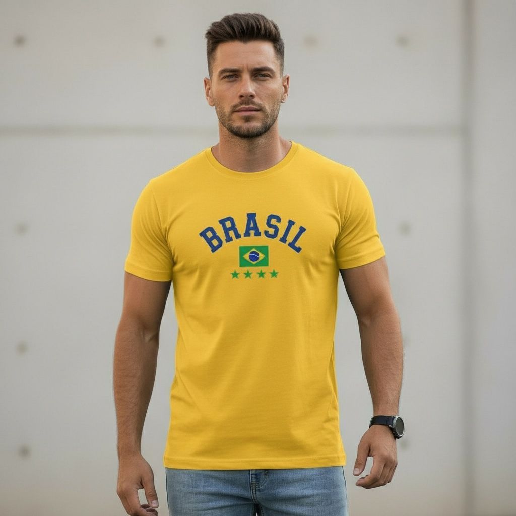 Camiseta de time para copa do mundo seleção Brasileira