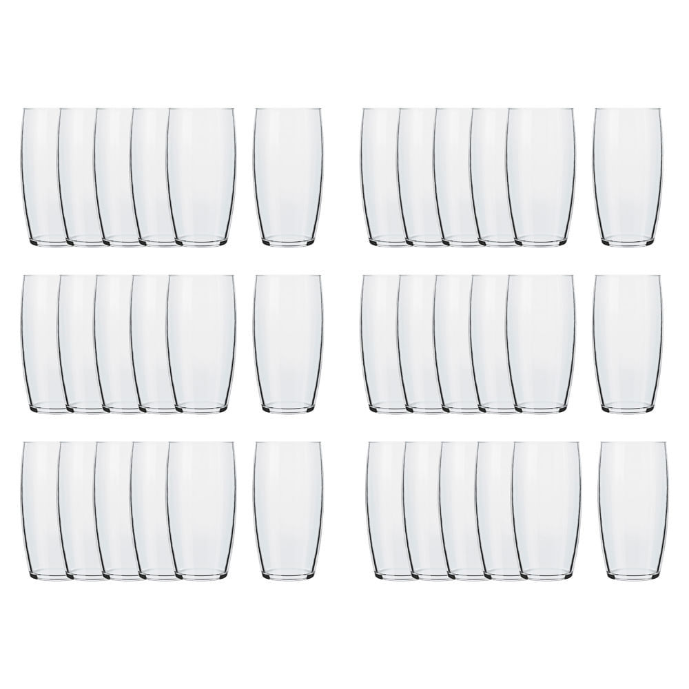 Kit 36 Copos Nadir Oca Long Drink de Vidro Liso 300ml