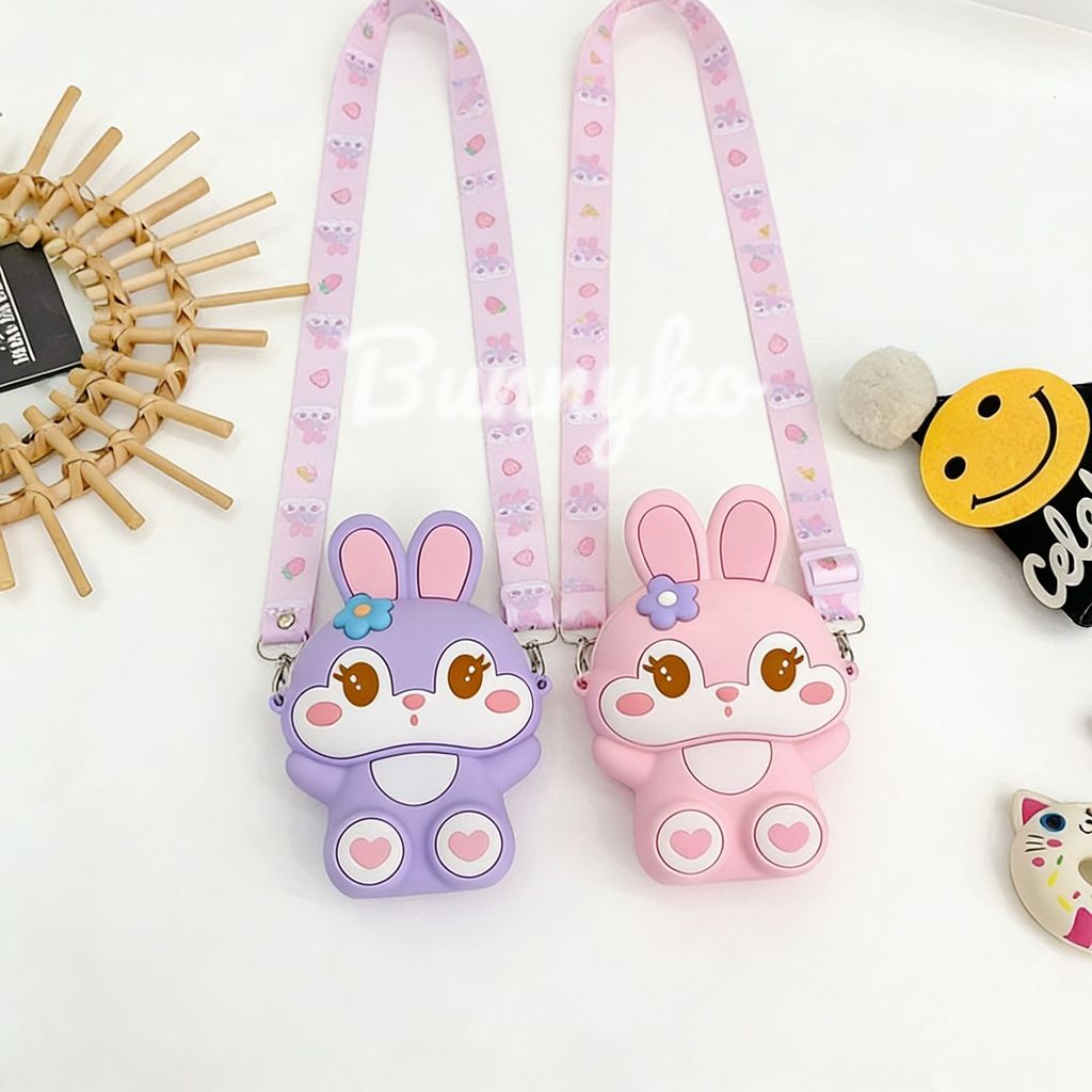 Bolsa de Silicone de Coelho para Menina Infantil Criança Kawaii