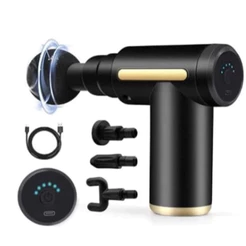 Massageador Elétrico Profissional Muscular - Pistola de Massagem Recarregável com 6 Velocidades, Massage Gun Automática