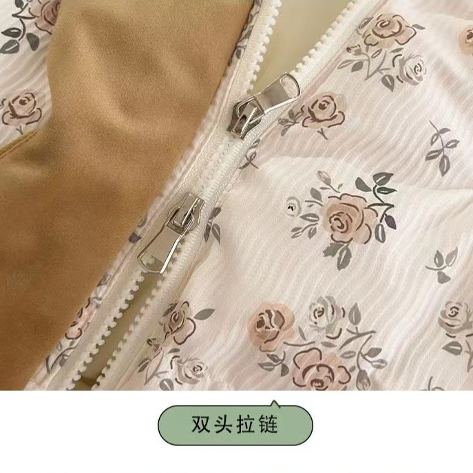 Zhufu roupas femininas de algodão bebê grosso macacão Floral bacalhau roupas de inverno roupas de algodão roupas de pass