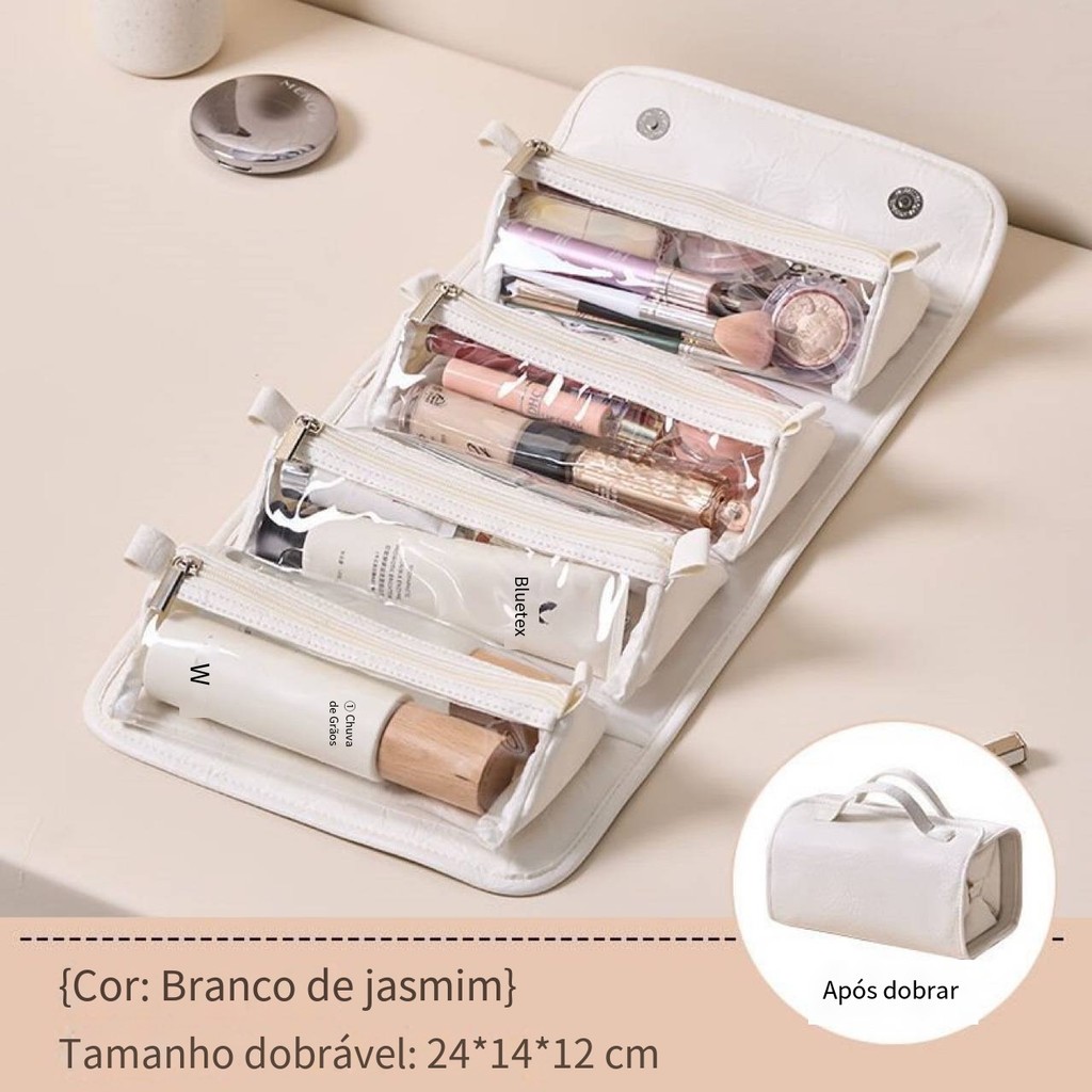necessaire de maquiagem Estojo de Maquiagem Cosmético Viagem Bolsa Compartimento Destacáveis