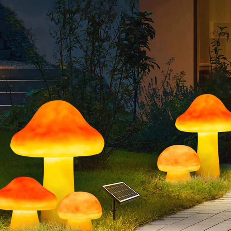 Lâmpada Luminosa De Cogumelo Para Gramado , solar LED Iluminação Externa , Decoração De Jardim Ao Ar Livre