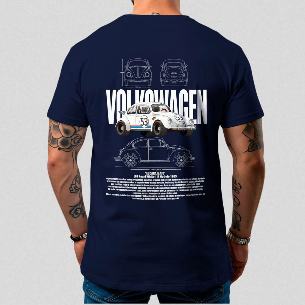 Camiseta Masculina Básica Treino Academia Carro Fusca 214 Algodão Premium Estilo Casual Conforto