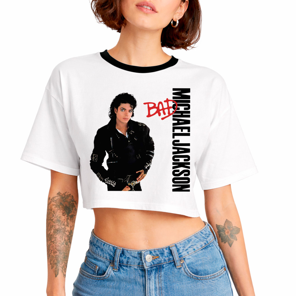 Cropped Oversized Michael Jackson Bad em Oferta na Shopee