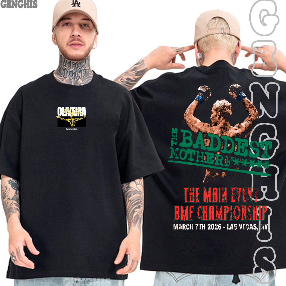 Camiseta Charles Oliveira Do Bronxs  UFC MMA Camisa Lutador Brasileiro Camisa Basica e Oversized Algodão