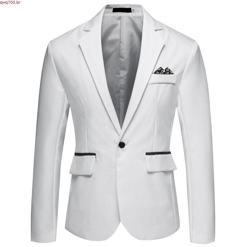 Plus Size Terno Blazer Formal Masculino Cor Lisa De Manga Longa Abotoado Com Bolsos m Fit Para Casual Social Festa