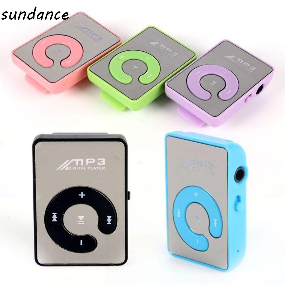 SUNDANCE Mp3 Leitor De Música Portátil Ultra Fino Alto-Falante Media Player Mini Espelho Clipe Esportes Correndo