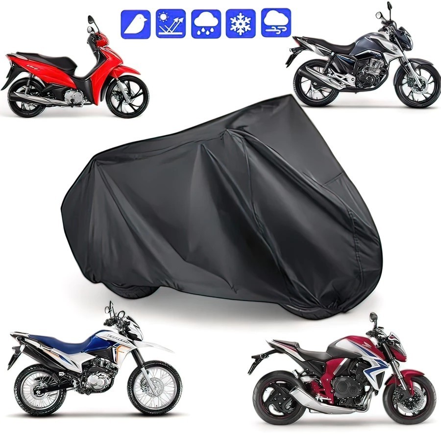 Capa de Cobrir Moto em Couro Forrada Impermeável Anti-Uv Protetora Anti-Risco
