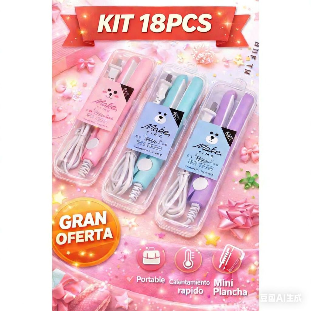 ✨ Atacado  Kits18 Mini Prancha Portátil Bivolt Com Estojo - Kits 6,10,18 Atacado Revenda