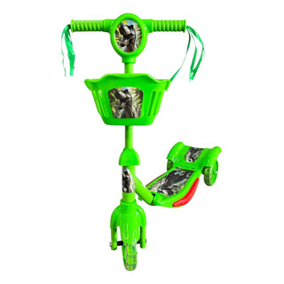 Patinete Infantil 3 Rodas Radical Com Cestinha Luz E Som Para Crianças Menino E Menina