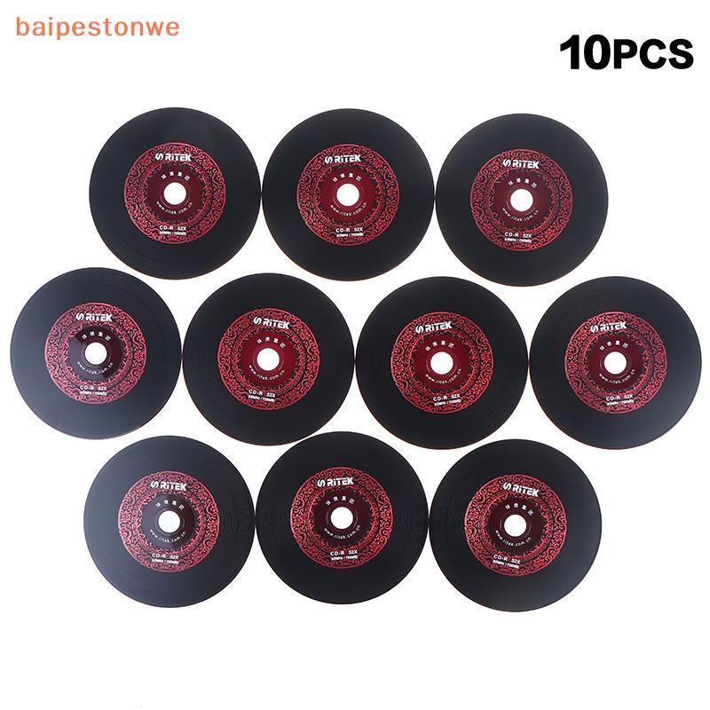 [baipestonwe] 10 Pcs Ritek Disco De Vinil CD-R NK Gravável Pact 700 Mb/80min/52x Música Para Carro