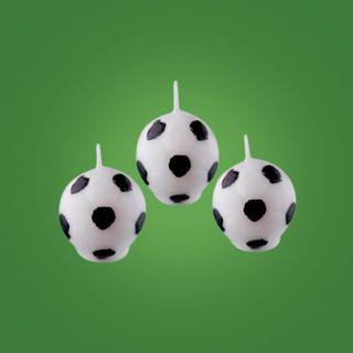 Vela Bola de Futebol - Branco e Preto - 2cm - 3 unidades - Regina - Rizzo em Oferta na Shopee