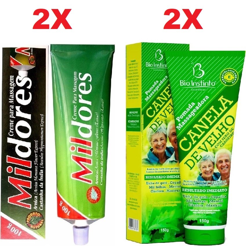 Kit 2 Pomada Canela de Velho + 2 Pomada Mil Dores