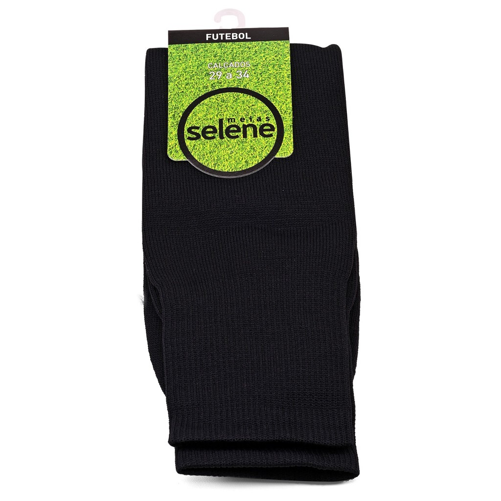 MEIAO INFANTIL MEIAS ESPORTIVA FUTEBOL PRETO E BRANCO