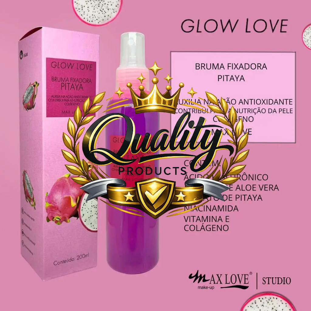 (V)Bruma Fixadora Pitaya Max Love Glow Love 200ml – Hidrata e IluminaMV3G