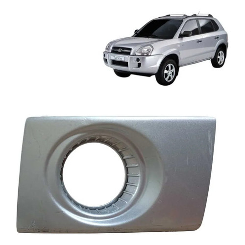 Moldura Farol Milha Hyundai Tucson L. Esquerdo 2010 A 2015 Prata Esquerdo