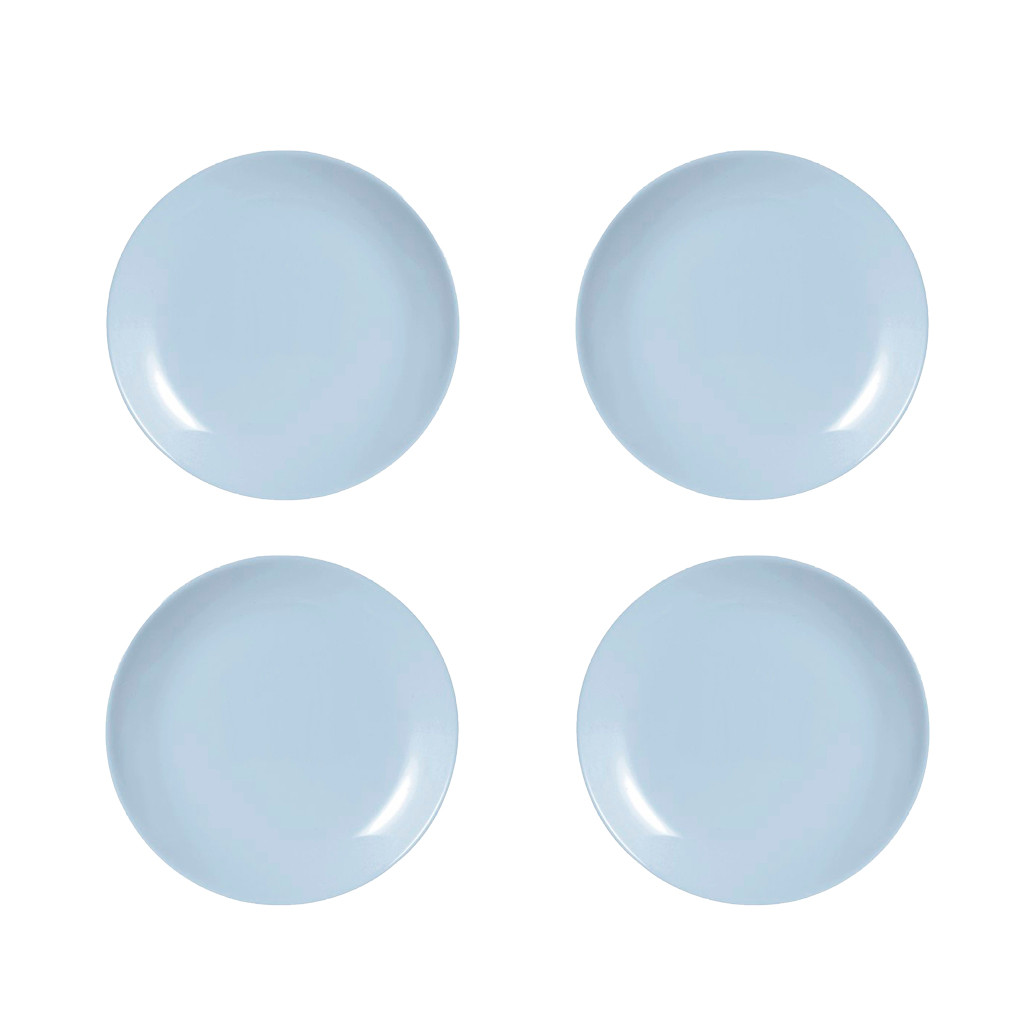 Kit C/4 Pratos de Vidro Resistente Diwali Paradise Azul 19cm P/ Sobremesa Luminarc